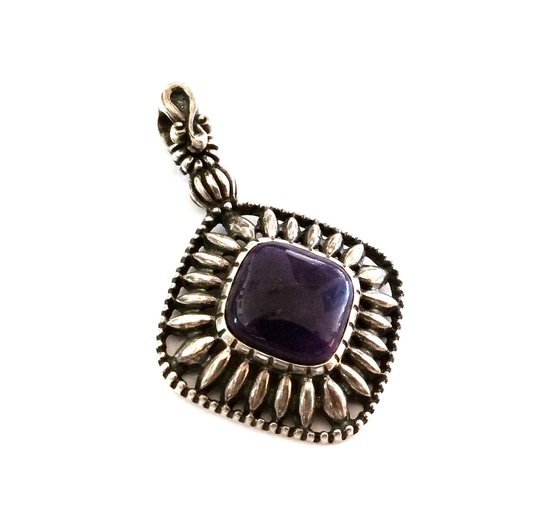 Carolyn Pollack Relios Silver Purple Enhancer Pendant