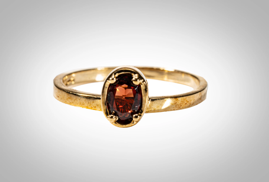 10K Dark Orange Citrine Ring Size 6 1/2