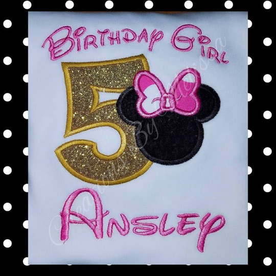 Minnie Mouse 5Th Birthday Shirt/ Birthday/ Party/ Girl Shirt