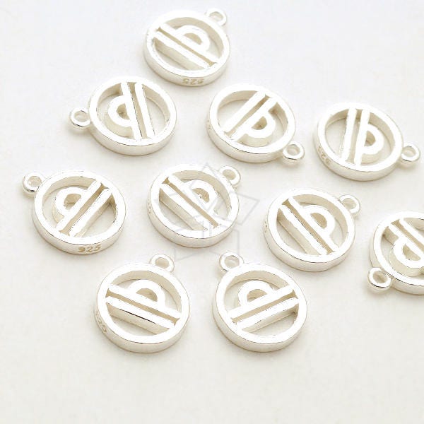 Sv-254-Ss/1 Pcs - Zodiac Sign Symbol Charms, Constellation, Libra, September, October Birthday, 925 Sterling Silver 7.7mm