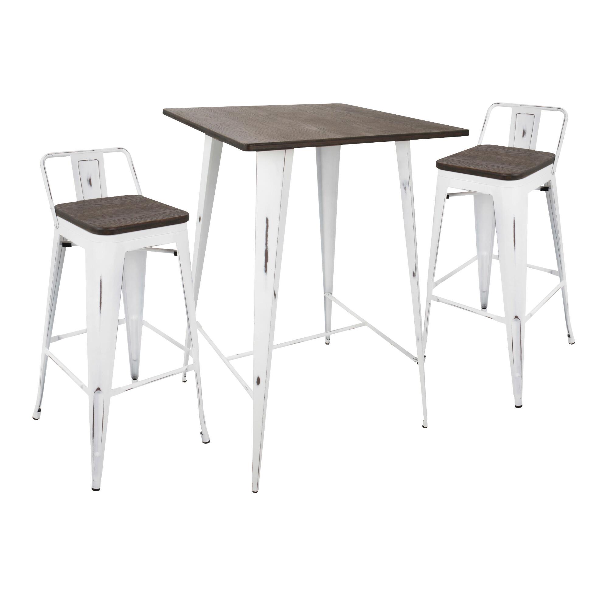 White And Espresso Low Back Ridgeby Pub Dining Collection by World Market
