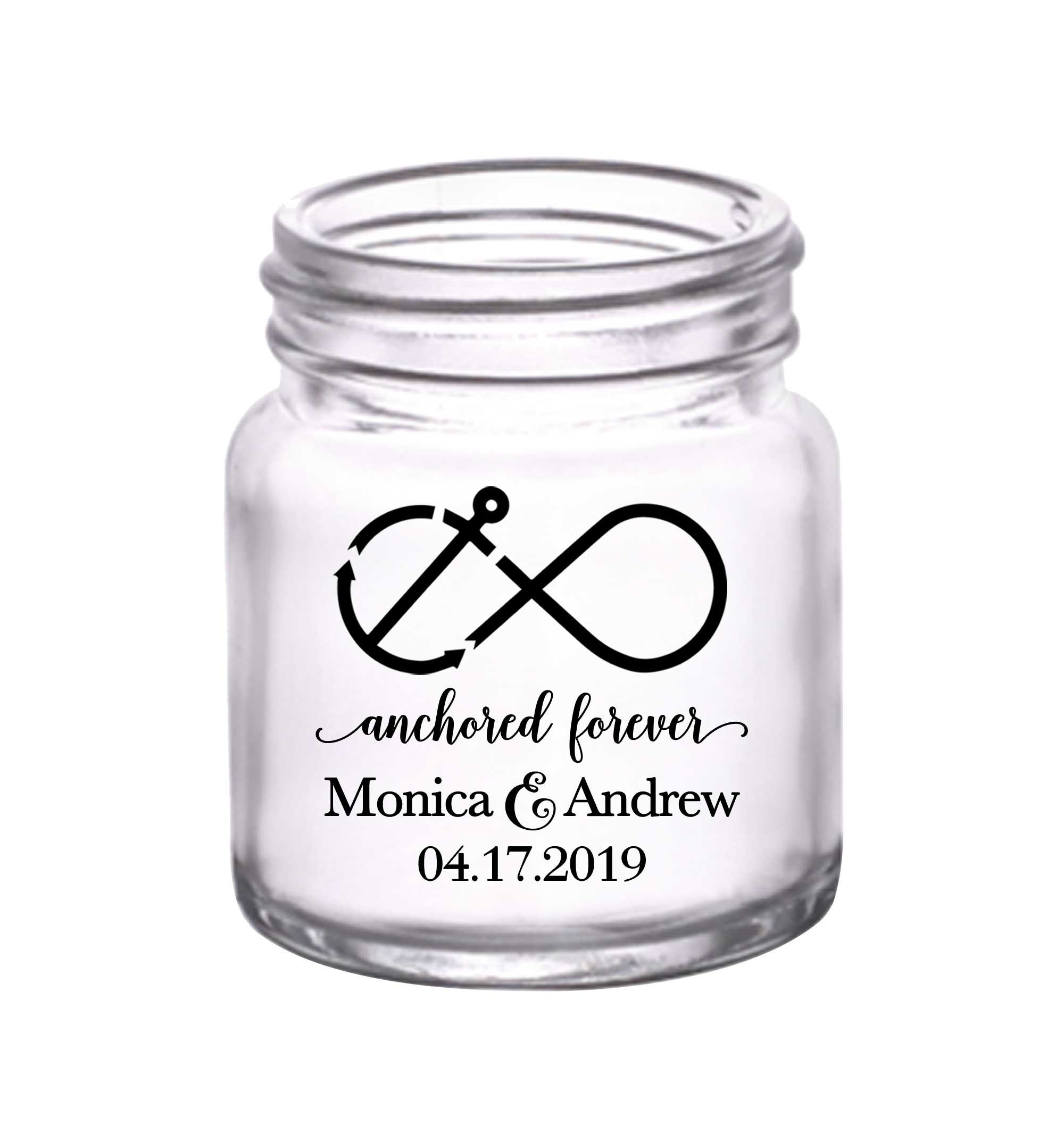 Boat Wedding Favors Small Mason Jars Shot Glasses Custom Yacht Unique Gifts For Guests Anchored Forever 1A