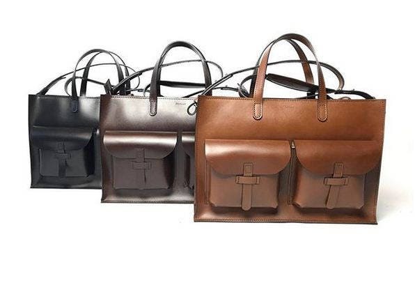 Leather Briefcase For Men - Laptop Computer Bag Mens Leather Satchel
