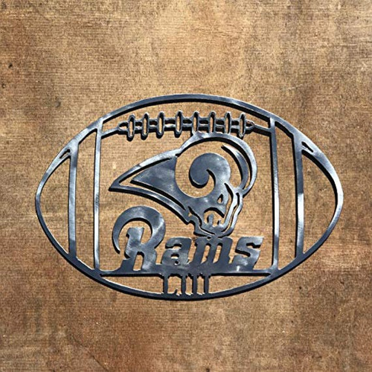 Rams Football Logo - 15" X 10" Rustic Home Decor The Heritage Forge Father's Day Gifts