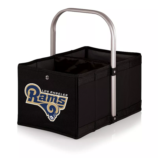 Picnic Time Los Angeles Rams Urban Folding Picnic Basket, Black