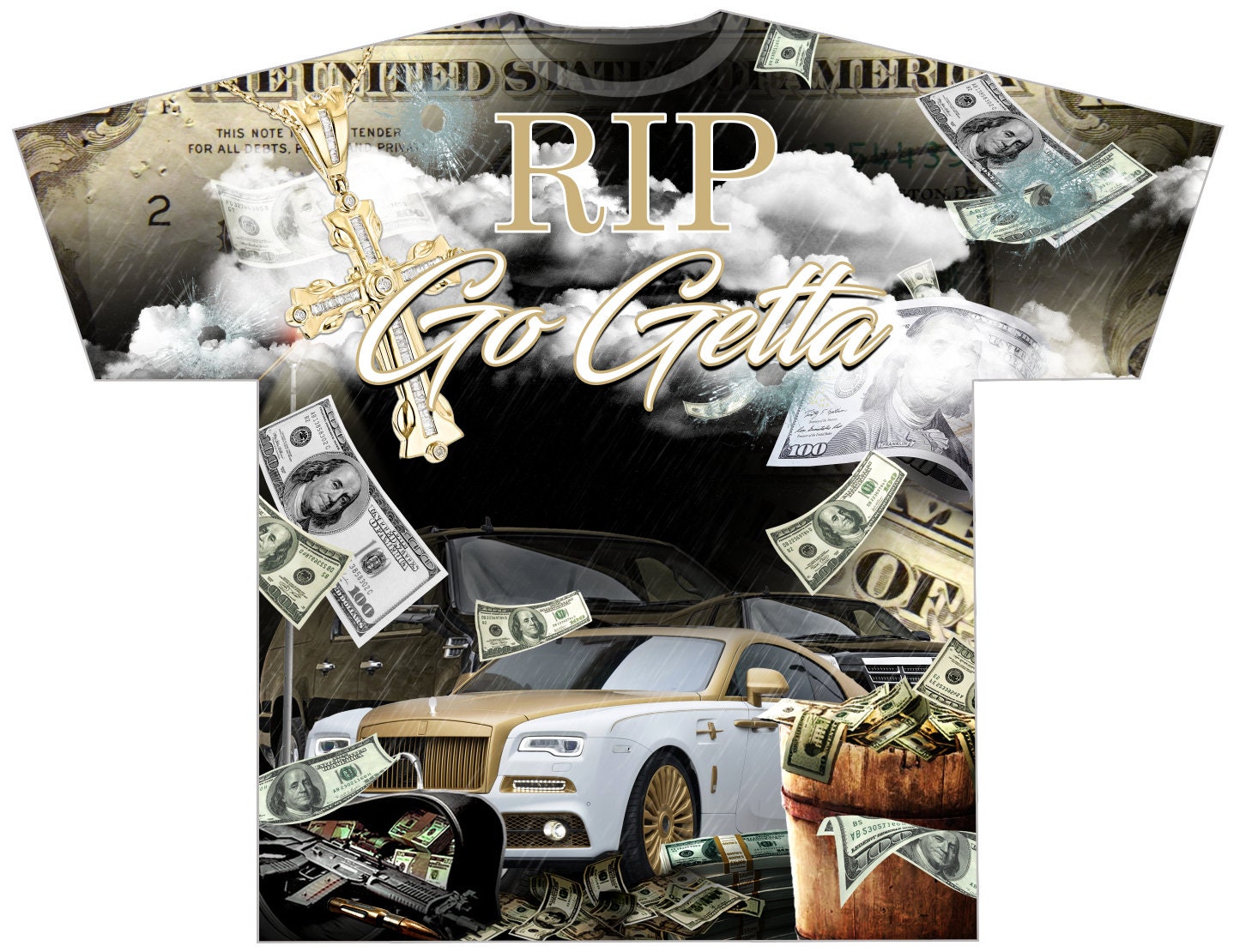 All Over 3D Sublimation T-Shirt Hood Life Designer Template