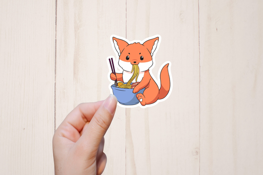 Ramen Sticker, Funny Fox Animal Stickers