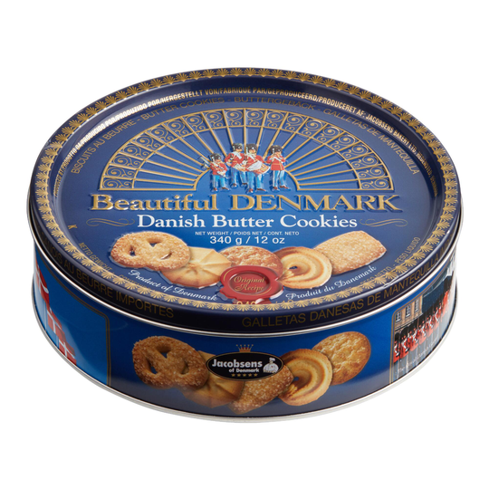 Jacobsens Beautiful Denmark Danish Butter Cookies Tin by World Market