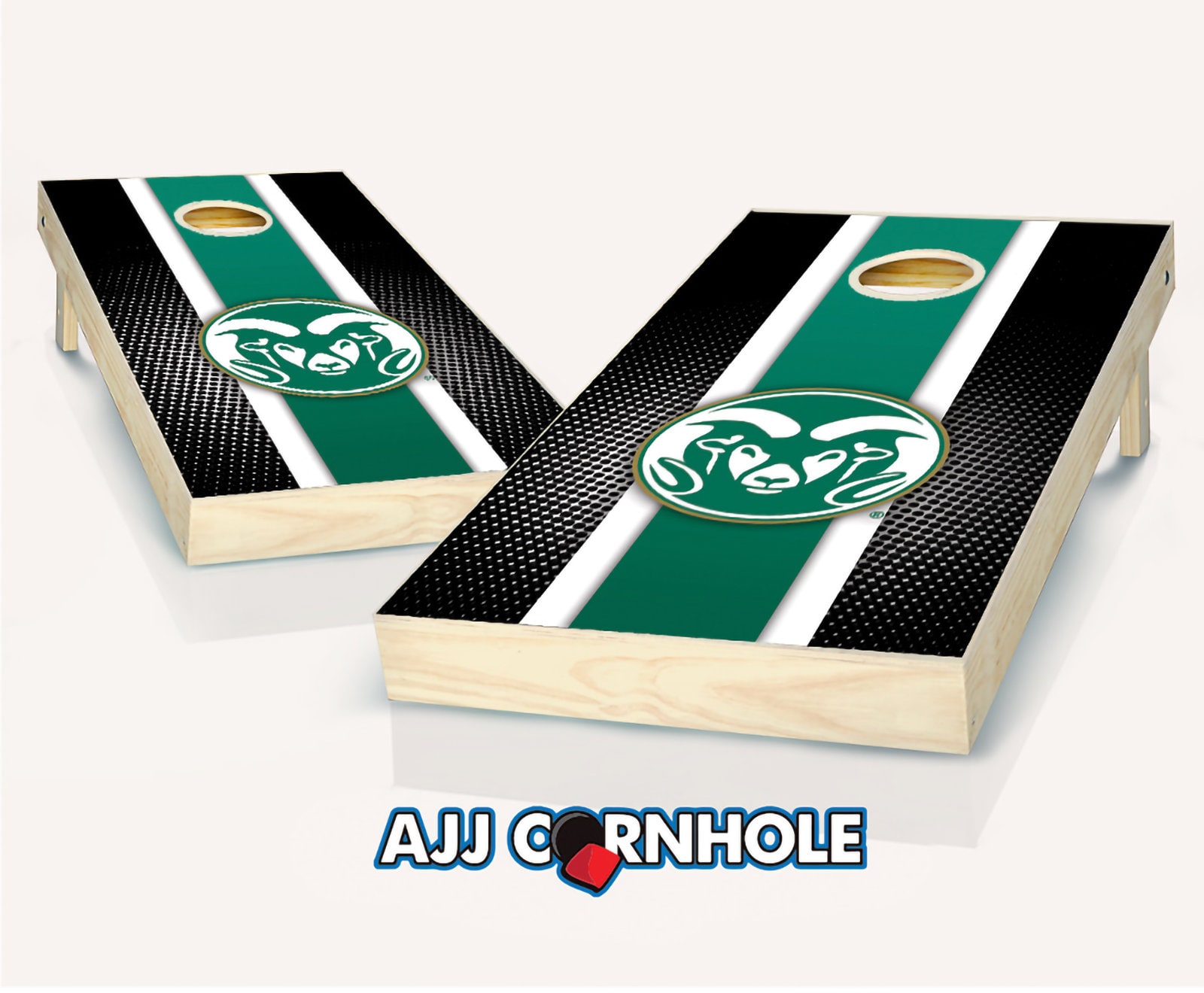 Officially Licensed Colorado State Rams Striped Cornhole Set With Bags - Bean Bag Toss Corn Hole
