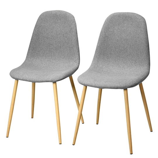 WELLFOR Set of 2 RT Chairs Contemporary/Modern Polyester/Polyester Blend Upholstered Dining Side Chair (Composite Frame) in Gray | HW-HWY1-60904-2
