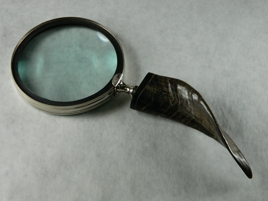 Large Polished Carved Goat Horn Handled Magnifying Glass - Unusual Home Decor Reading Geology Insect Glass #16/#45