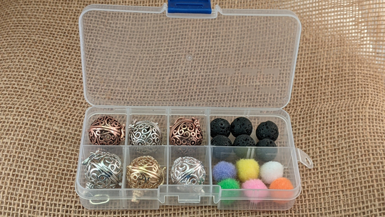 Set Of 6 Aromatherapy Diffusers, With Lava Beads & Mini-Cotton Balls