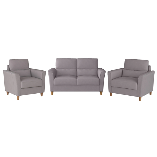CorLiving Georgia Casual 3-Piece Polyester/Polyester Blend Light Grey Polyester Living Room Set in Gray | LGA-202-Z2