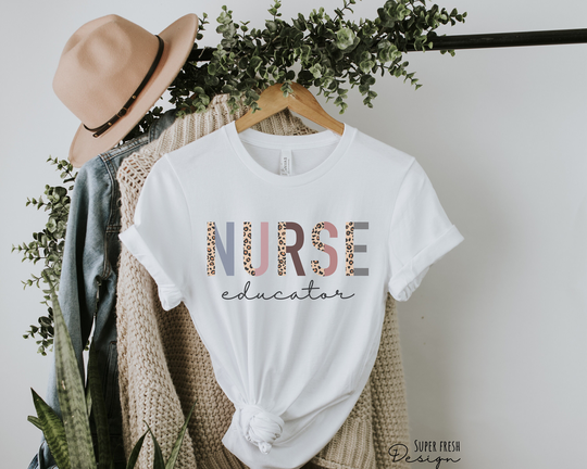 Nurse Educator Shirt, Registered Nurse, Bsn Rn Lpn, Leopard Print, Gift For T-Shirt, Nursing School, Women Shirt