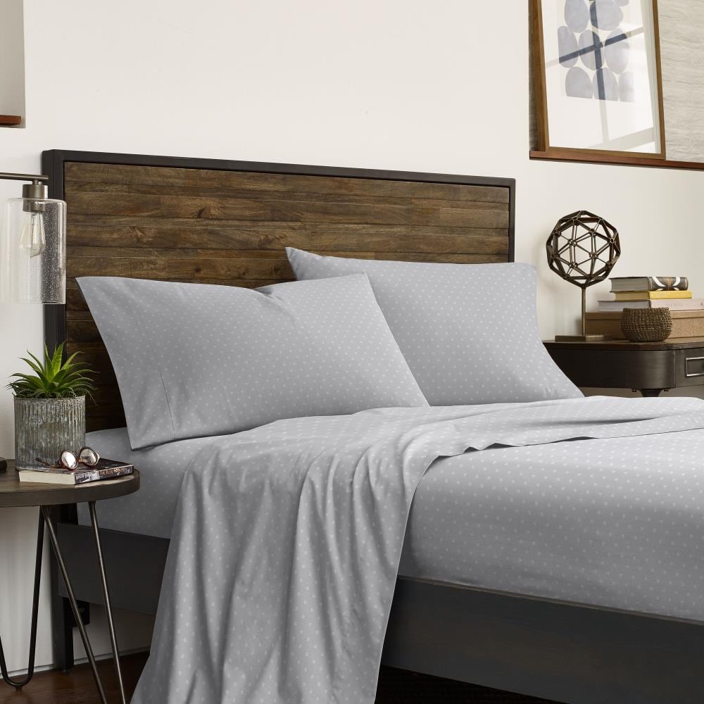 WestPoint Home IZOD Brights Blake Sheet Twin Extra-Long Cotton Blend Bed Sheet Polyester in Gray | 028828407429