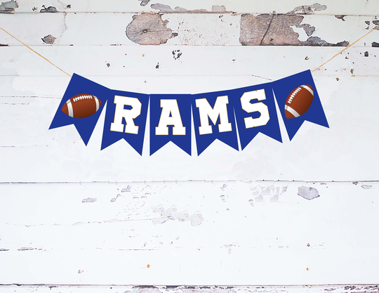 Rams Banner, Decorations, Card Stock Football Party Decor, P229