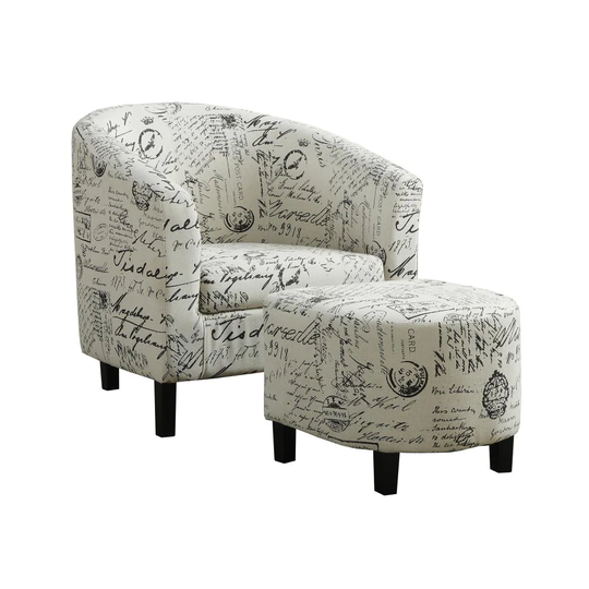HomeRoots Jasmine Modern Beige Black Blend Contemporary Accent Chair | 333611