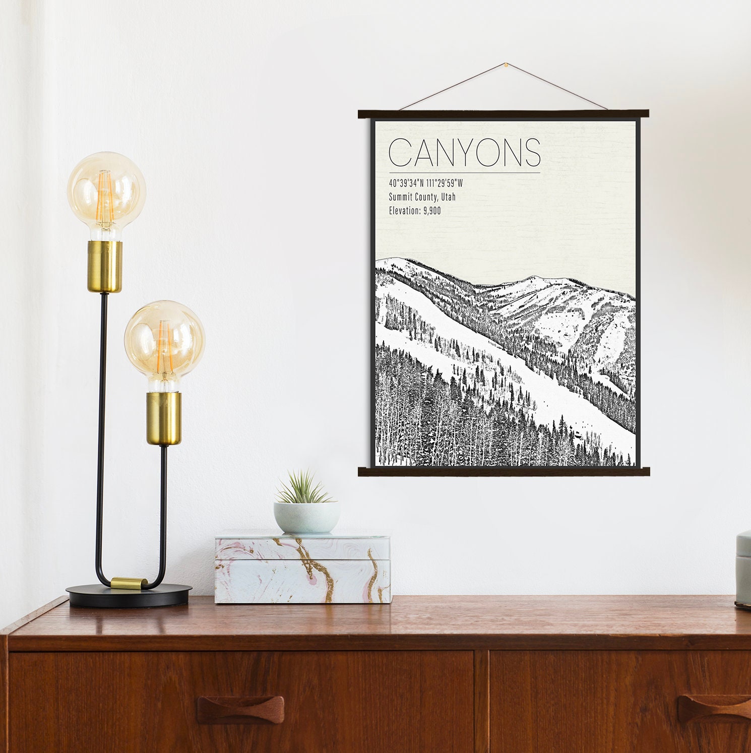 Canyons Ski Resort Utah | Hanging Canvas Of Printed Marketplace
