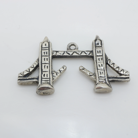 Vintage London Tower Bridge Charm 800 Silver Travel Souvenir