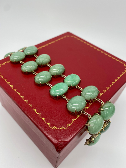Vintage Double-stranded Jade Bracelet