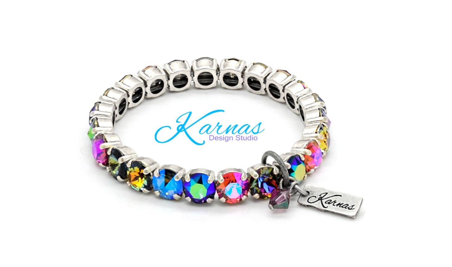 Hello Sunshine 8mm Elastic Stretch Bracelet Made K.d.s. Premium Crystal Choose Your Finish Karnas Design Studio Free Shipping
