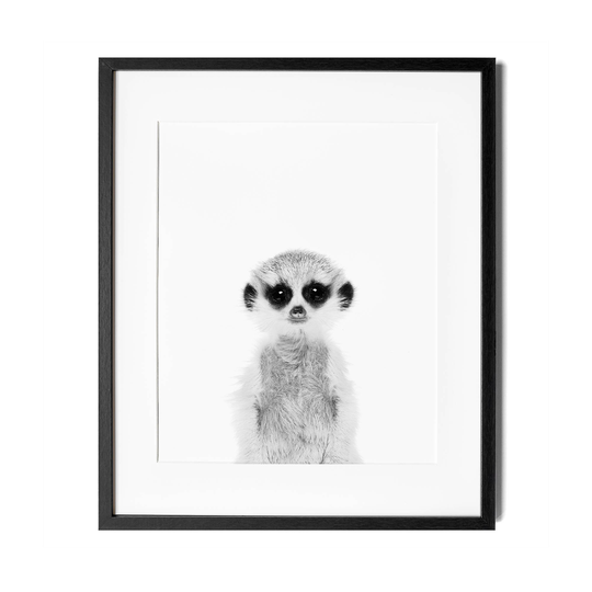 Black & White Meerkat Print, Baby Nursery Safari Decor, Modern Nursery, Shower