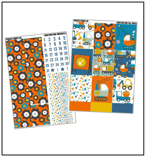 Construction Planner Sticker Kit, For Use With Erin Condren Life