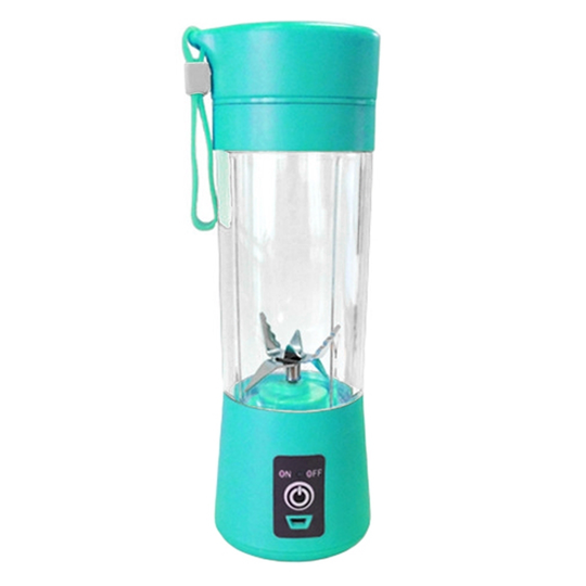 400ml Portable 6 Blades Blender USB Rechargeable Fruit Juice Cup Bottle Mixer - blue, 1