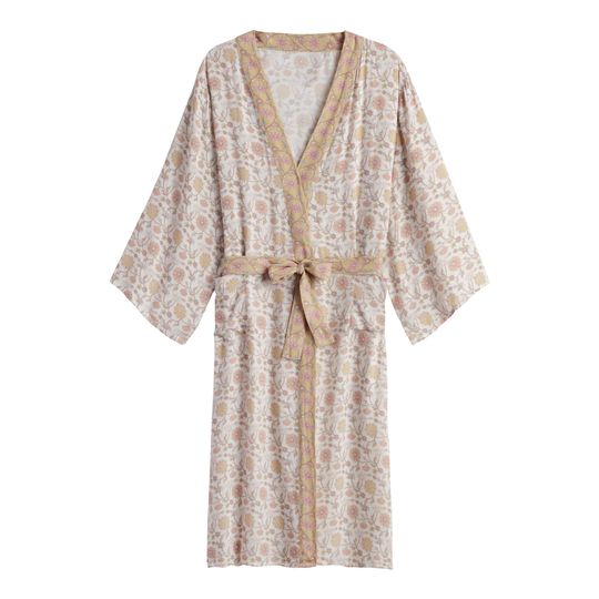Pastel Pink And Yellow Floral Robe: Multi - Rayon by World Market