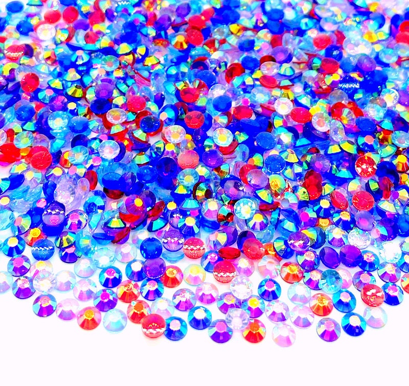 Very Berry Blend Rhinestone Mix Choose Size | Quantity Flatback Transparent Jelly Rhinestones Red Blue Purple