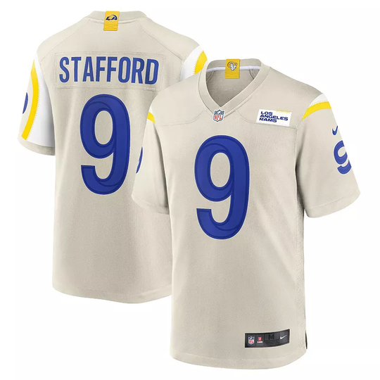 Men's Nike Matthew Stafford Bone Los Angeles Rams Game Jersey, Size: Medium, Beige Over
