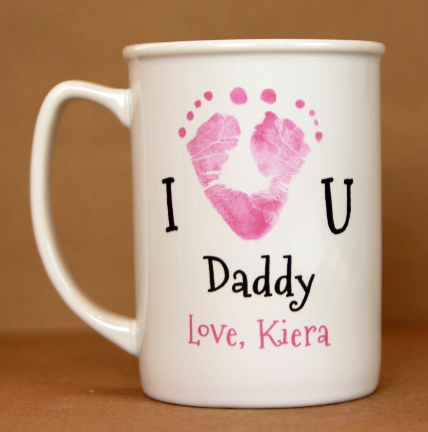 I Love You Dad, Grandma, Grandpa, Mom, Christmas Gift, Baby Footprint Keepsakes, Kit, Loss, in Loving Memory , Footprint Mug 1300 Mug