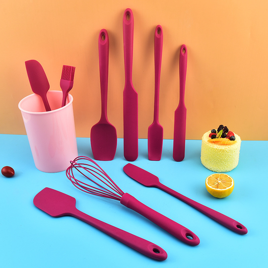 10Pcs Silicone Spatula Pastry Cake Scraper Non Stick Butter Spreader Jar Blender Kitchen Spatula Cooking Baking Accessories Utensils