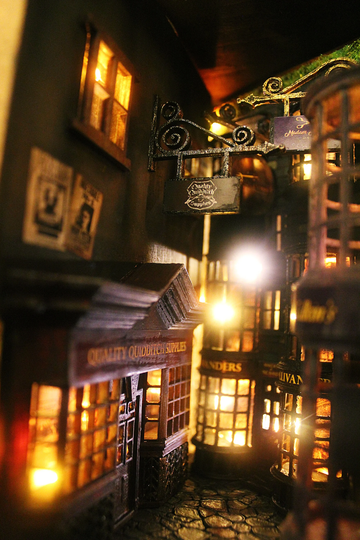 Magical Diagon Alley Booknook, Book Shelf, Shelf Insert, Bookend