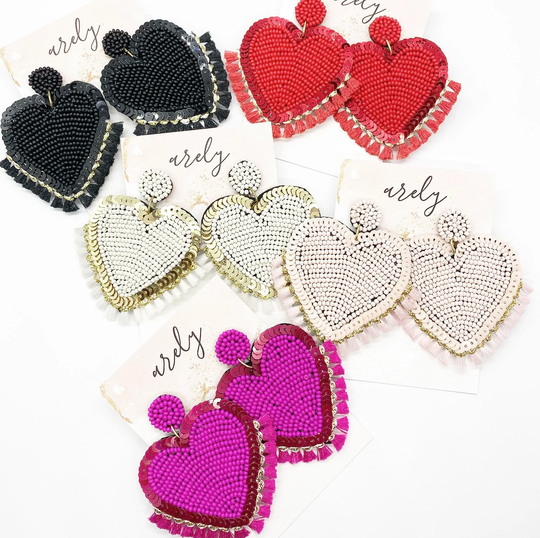 Heart Earrings, Jewelry, Valentines Love, Day Gifts For Her, Valentine