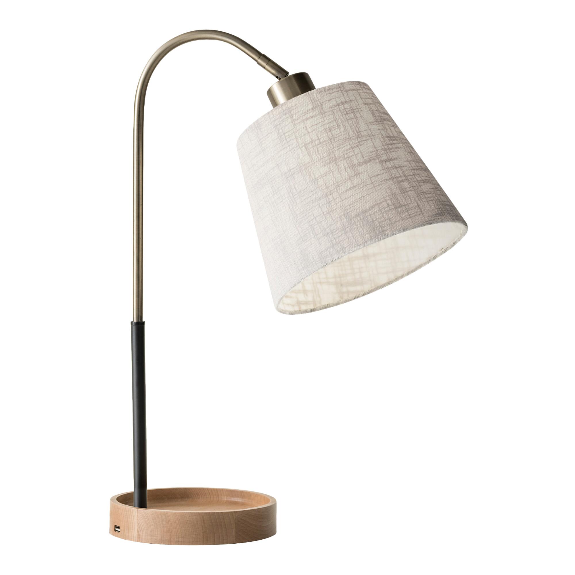 Wood and Metal Granada Task Lamp with USB Port by World Market