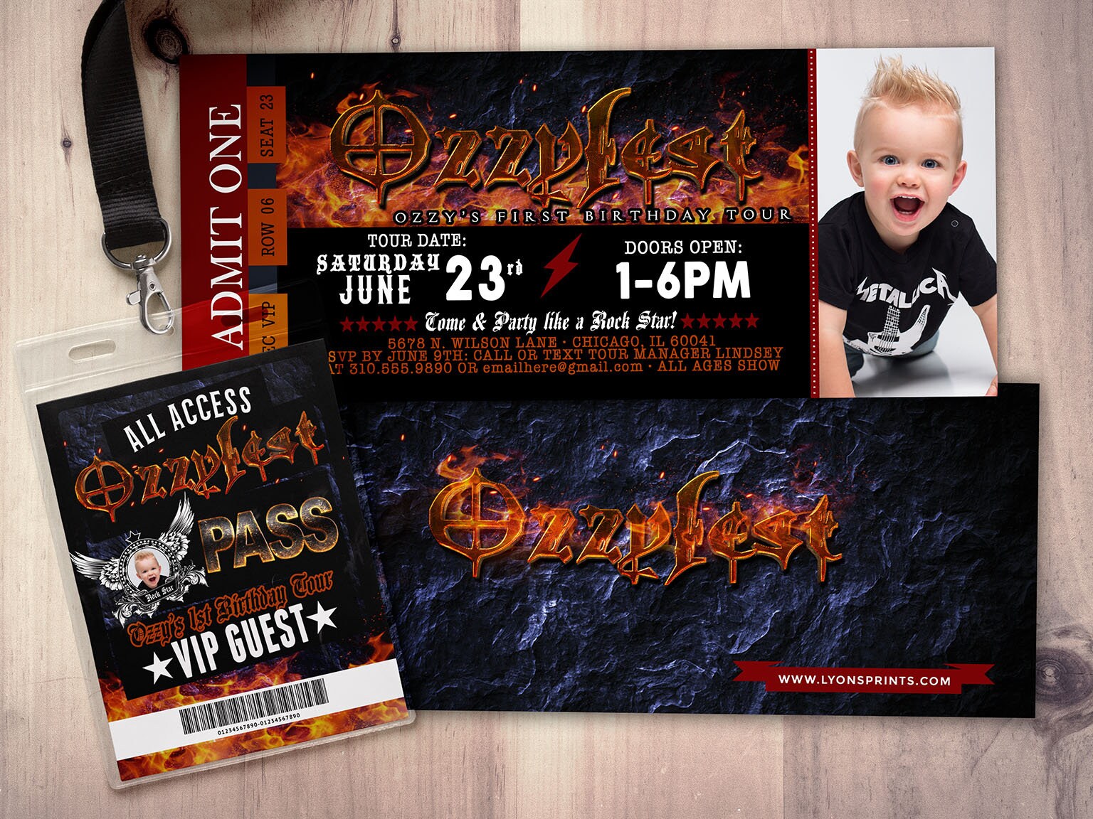 Rock Star Concert Ticket Birthday Party Invitation - Music Invitation, Rockstar Party, Guitar, First Birthday, 40 Rocks, 30Th, 21St, 50Th, Vip