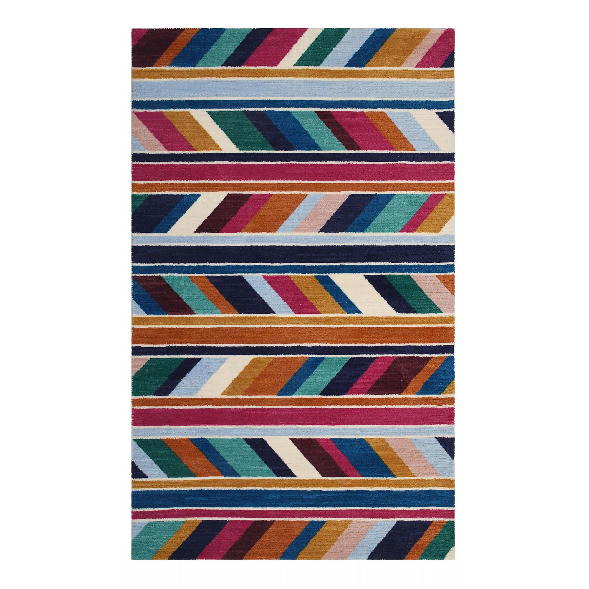 Multicolor Geometric Tate Area Rug - Nylon - 5' x 8' by World Market