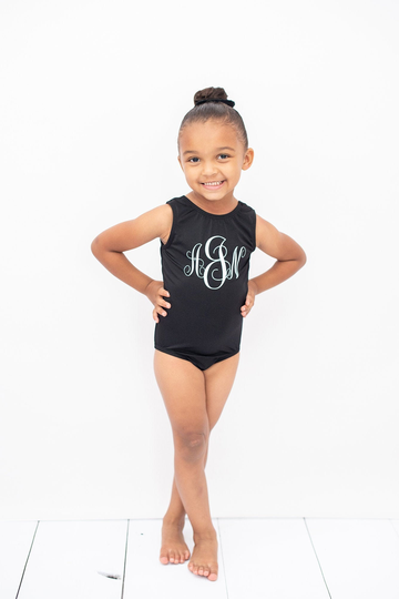 Personalized Gymnastics Leotard Girls Toddlers Kids Teens Dance Ballet Costume Custom Bodysuit, Monogram Initials Leo By Aero Leotards