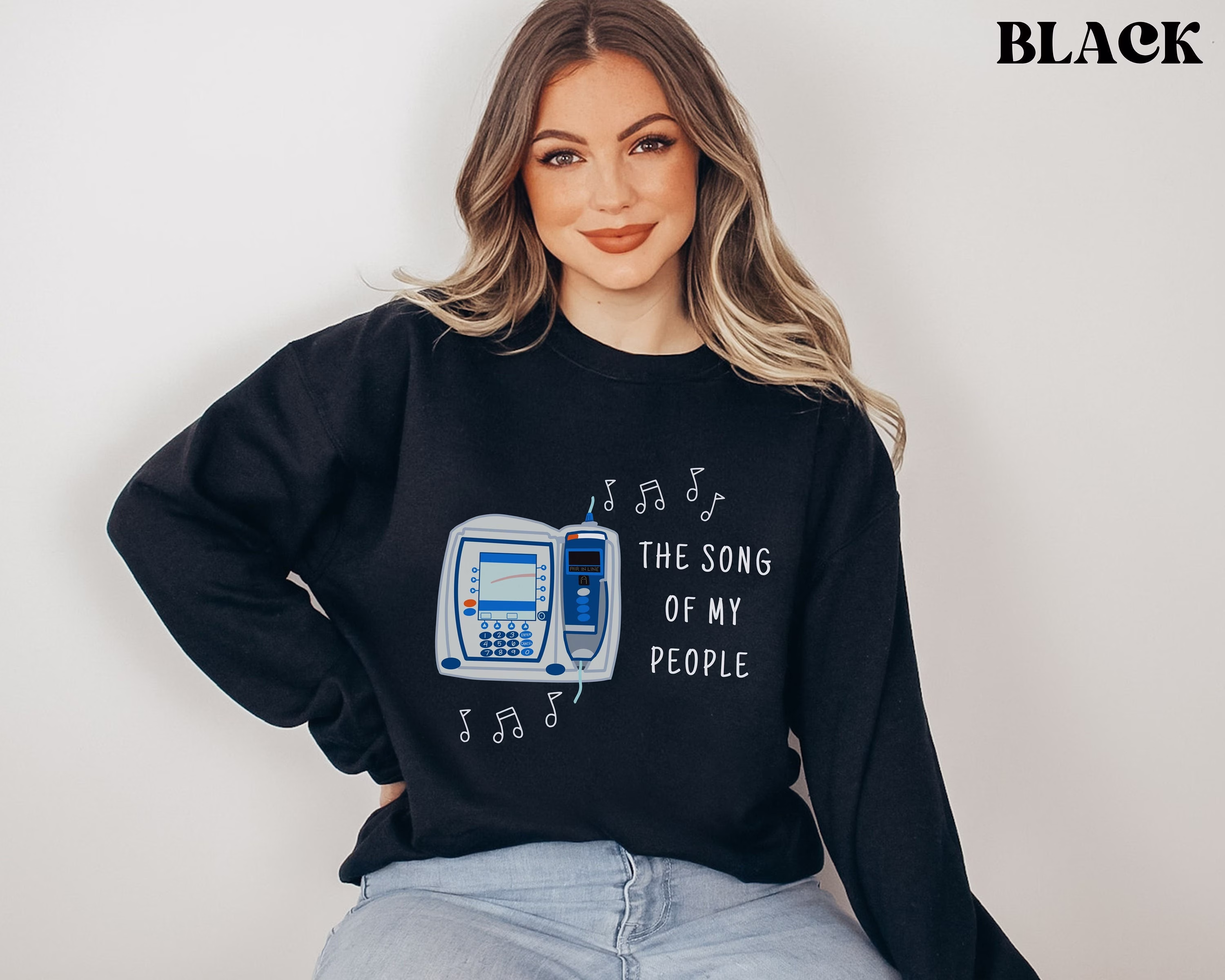 Funny Registered Nurse Sweatshirt, Alaris Iv Pump Beeping Heavy Blend Sweatshirt For Med Surg Tele Icu Nurse, Cute Rn Sweater