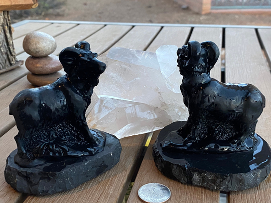 Shungite, Shungite Emf, Shungite Ram, Animal Carving, Aires Zodiac, Shungite Carving