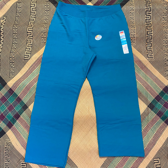 Vintage Hanes Women's Large Comfort Blend Teal Fanfare Fleece Pant With Elastic Waist