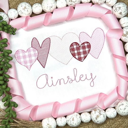 Girls Valentines Day Shirt/For Personalized Embroidered