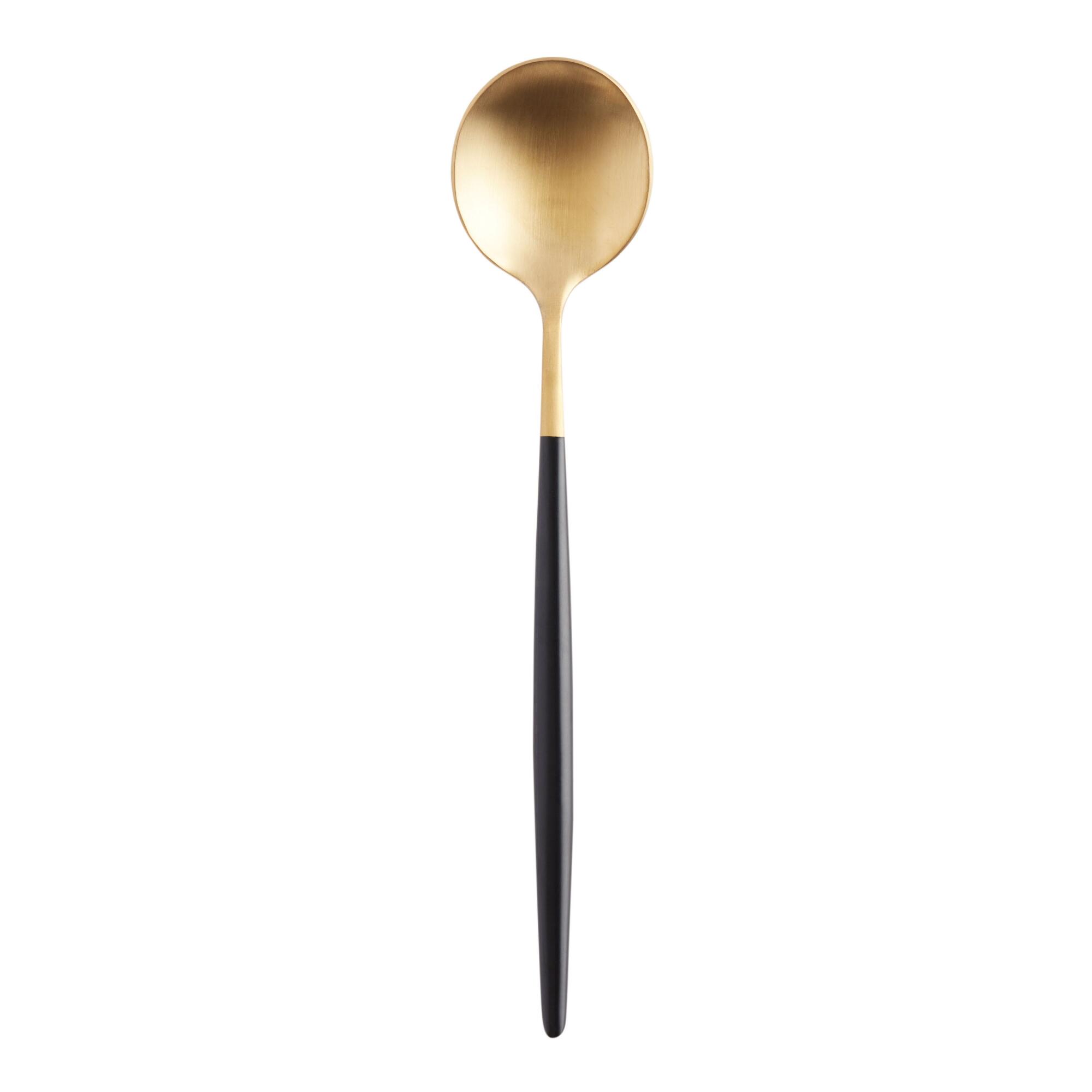Black And Gold Shay Soup Spoons Set Of 6: Black/Gold by World Market