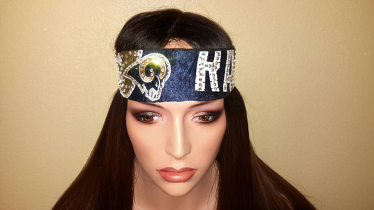Los Angeles Football Custom Blinged Headband Order By 2/9 To Ship Before Super Bowl