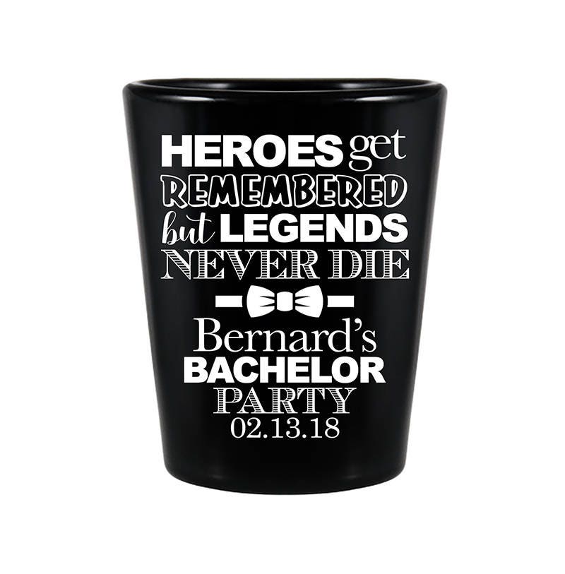 Custom Shot Glasses Wedding Favors Personalized | Bachelor Heroes Legends Never Die 1A