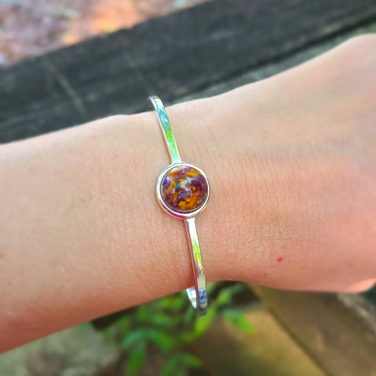 12mm Sterling Silver Bracelet Flower Petal Necklace. Memorial Beads. Funeral Flowers.made With Real Flowers. Cremation Jewelry