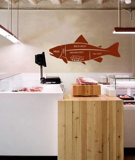 Seafood Wall Decal Fish Shop Lovers Best Cooking Restaurant Amazing Food Window Cok0057