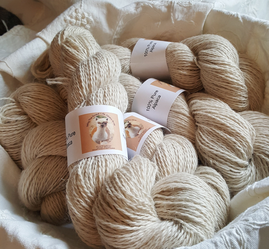 Alpaca Sport Weight Yarn - White Blend