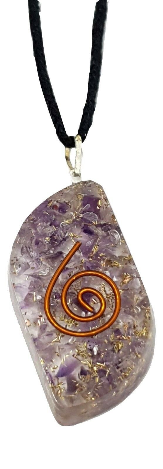 Orgone Ametista Occhio Ciondolo Emf Rame Orgonite Protezione Collana IN Corda